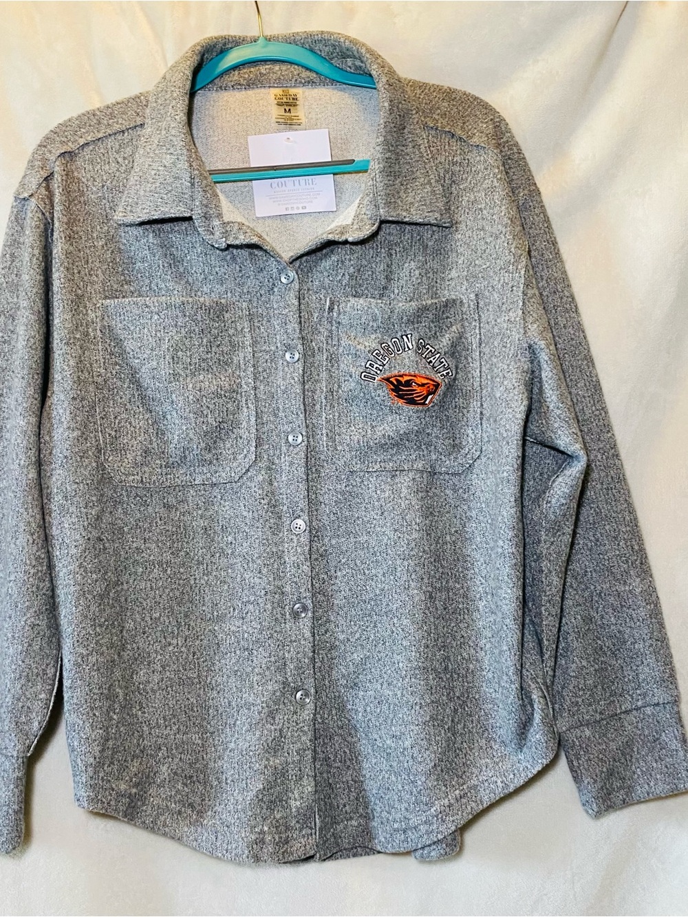 Oregon State Gray Button-Up Shacket - Picture 2 of 6